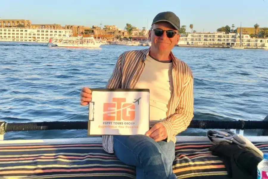Traveler enjoying the Nile during 7 Nights Nile Cruise Aswan with Egypt Tours Group