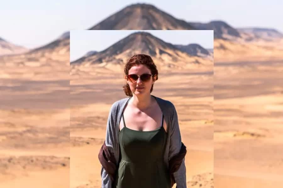 A tourist discovering the black desert - The Black Desert Egypt - Egypt Tours Group