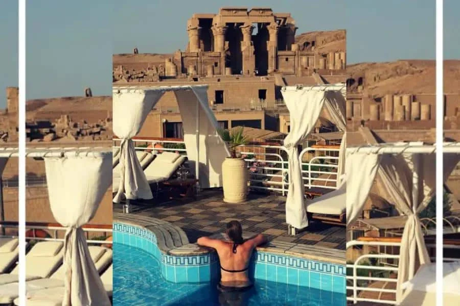 A tourist enjoys the amazing views of the Nile banks from a Nile Cruise - Nile Cruise Cost in Egypt 2026: Prices, Packages & Booking Tips- Egypt Tours Group