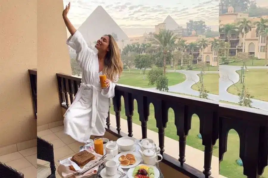 An American tourist enjoys her accommodation in Egypt - Egypt Visa Requirements for Americans: Everything You Need to Know (2026) - Egypt Tours Group