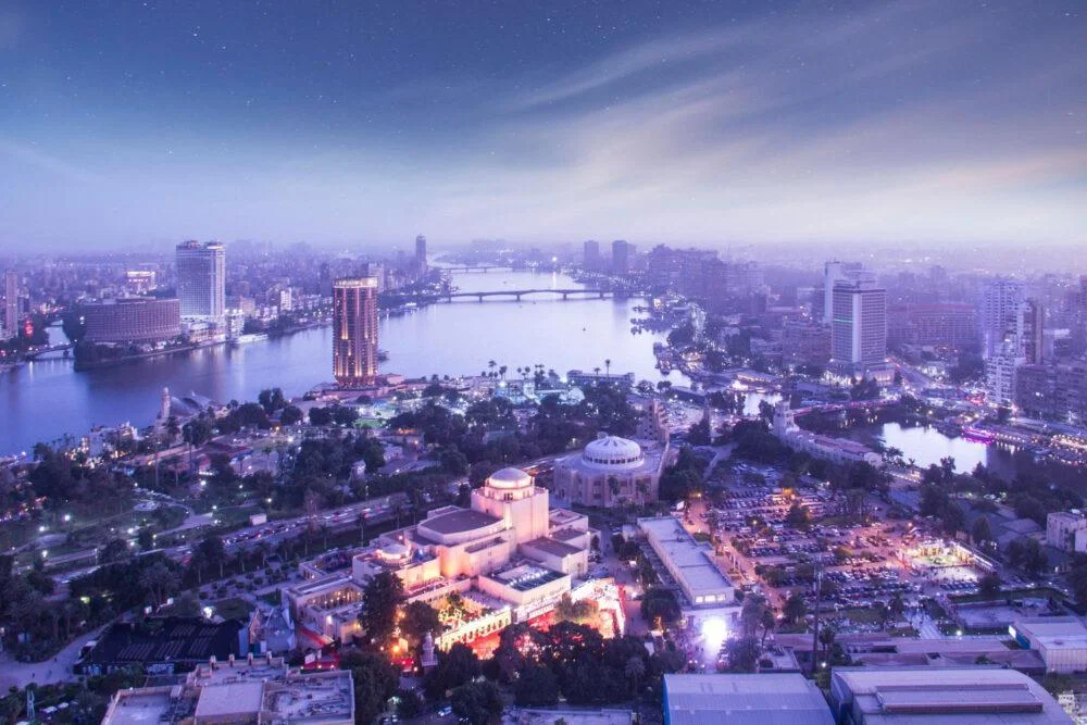 Panoramic view of diverse neighborhoods in Cairo