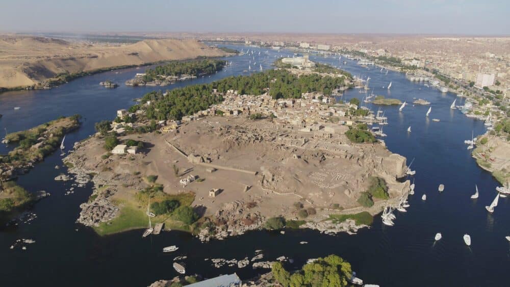 Scenic view of Elephantine Island through Egypt Tours Group's lens.