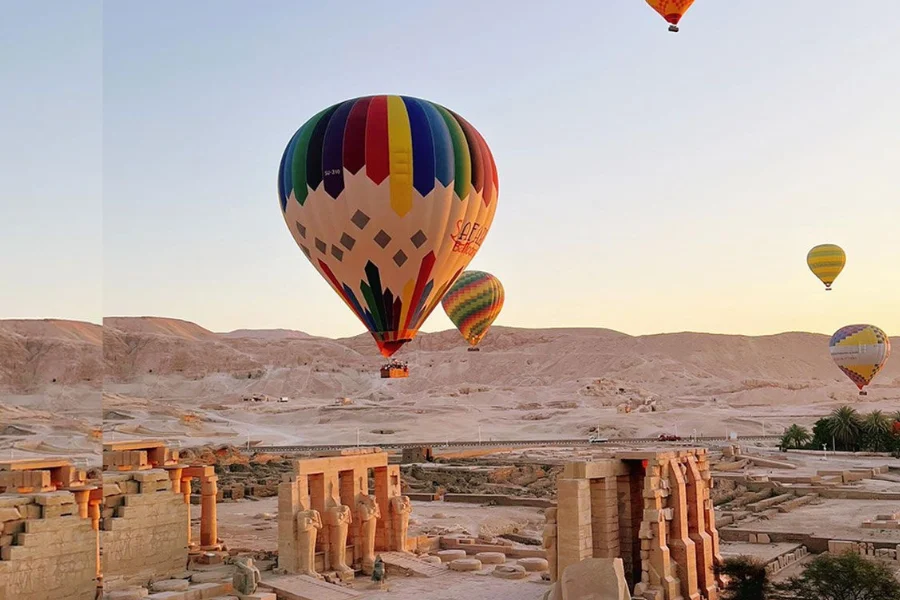 Hot-air balloons over Luxor