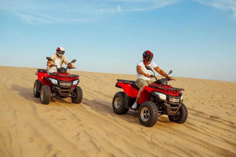 Quad bikes racing on Hurghada's desert trails.