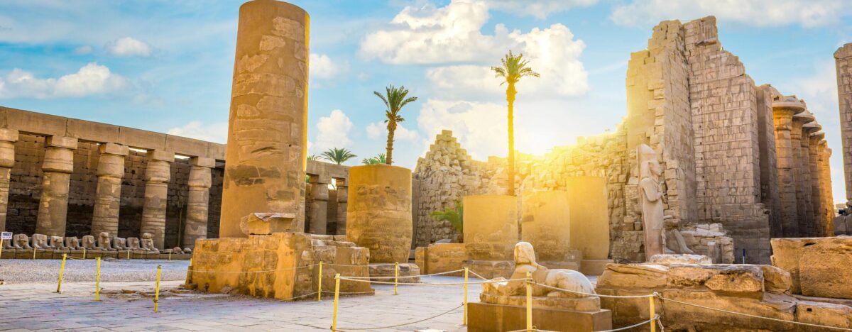 Karnak Temple in Luxor Egypt – ancient columns and sacred hall - 5 Days Cairo, Aswan and Abu Simbel Tour Package