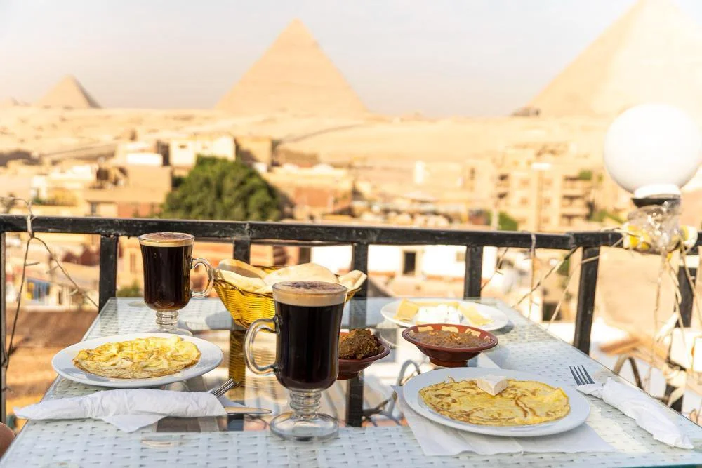 Assortment of traditional Cairo dishes on a table