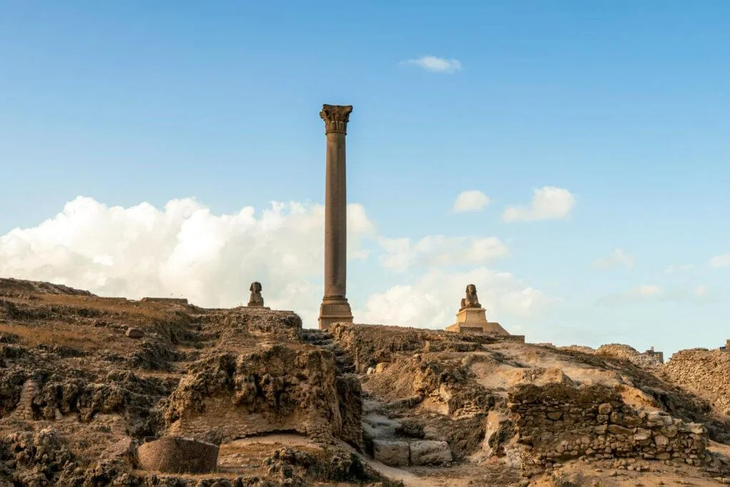 Pompey’s Pillar on Captivating Alexandria Day Tour From Cairo