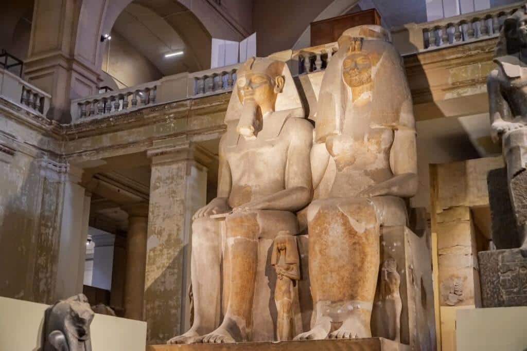 Statues inside the Egyptian Museum in Cairo during 6 Days Egypt Tour