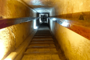 Interior view of a pyramid's hidden chamber