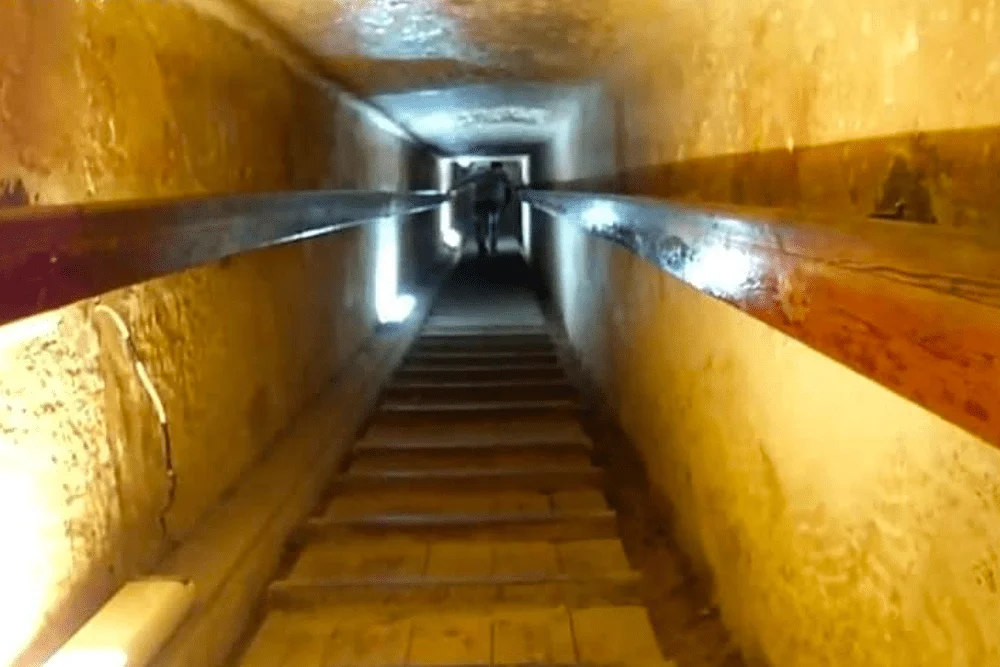 Interior view of a pyramid's hidden chamber