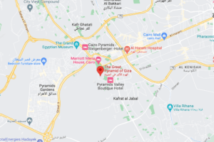Map showing the location of Khufu Pyramid