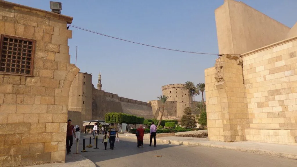 Historical depiction of the construction of Salah El-Din Citadel