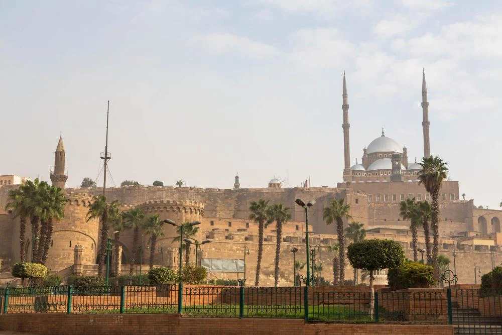Interior view of the iconic Mosque of Muhammad Ali within the citadel.