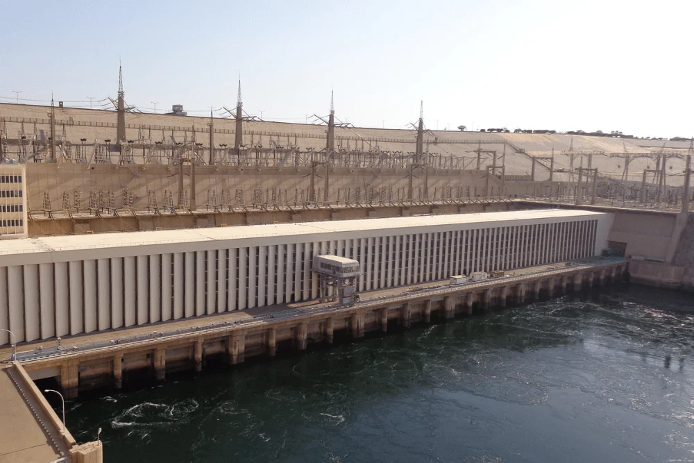 Close-up of Aswan High Dam structure