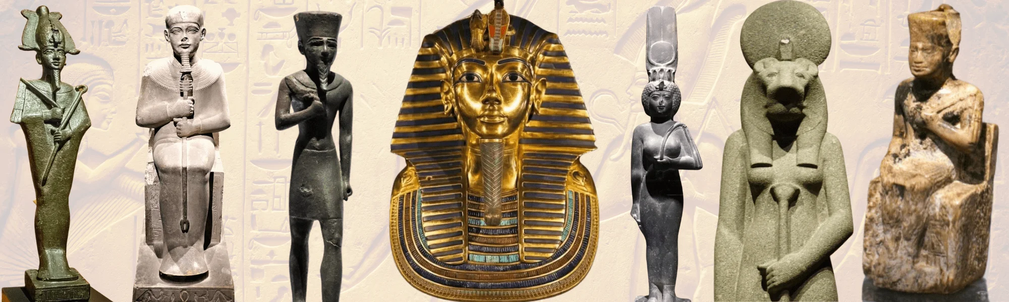 A regal procession of Egypt kings and queens, resplendent in their ancient attire, signifies a rich history.