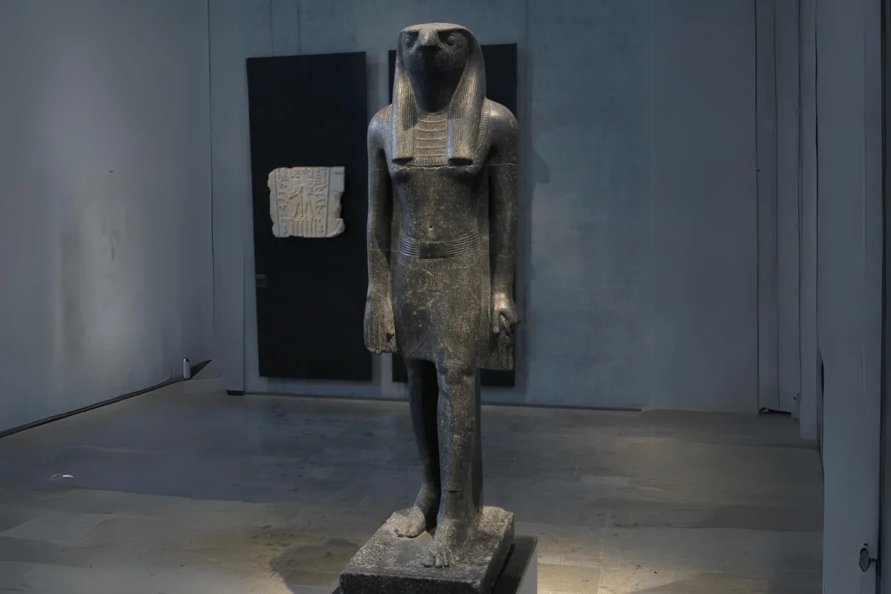 Statue of the falcon-headed God Horus at Edfu Temple