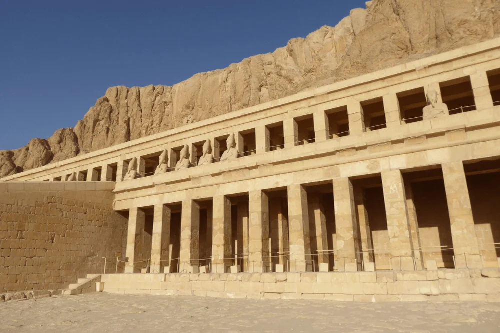Punt Colonnade reliefs at the Temple of Hatshepsut showing trade scenes