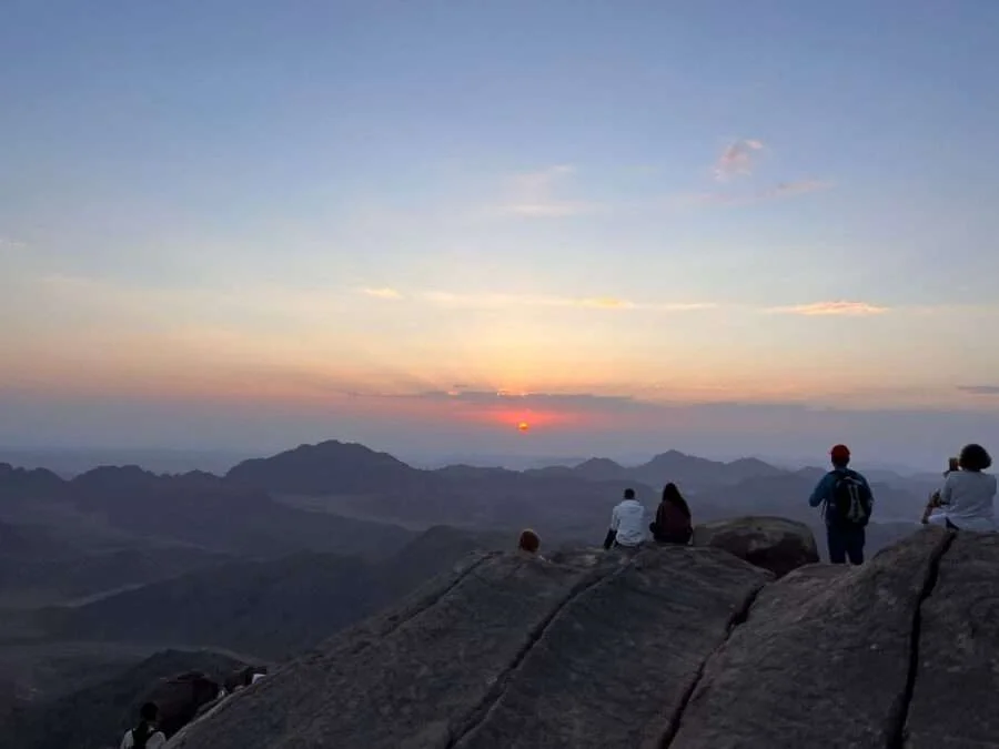 Climbing Mount Sinai Egypt on rugged trail