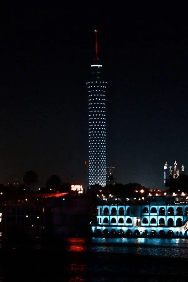 View from Cairo Tower observation deck overlooking Cairo city