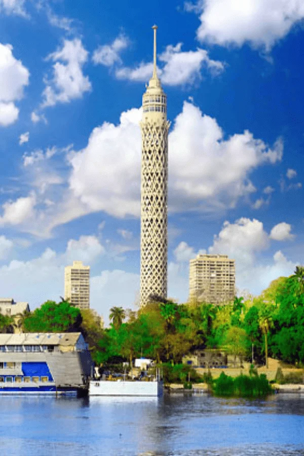 Cairo Tower and the Nile River in Zamalek