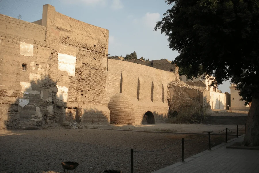 Historical timeline display of Ben Ezra Synagogue.