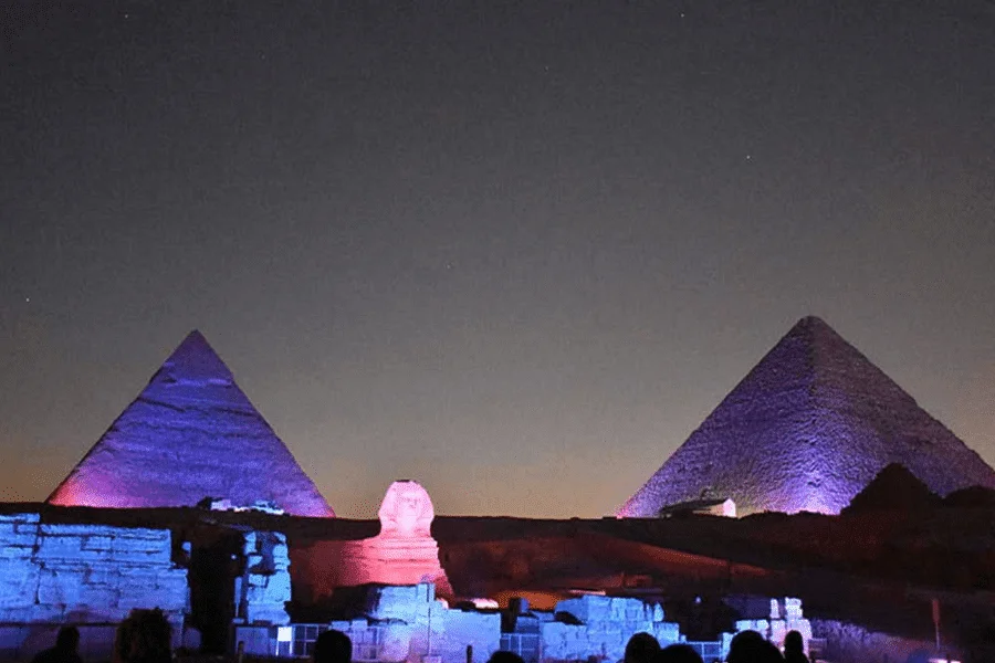 Pyramids Sound & Light Show, part of our 10 Days Cairo, Nile Cruise & Alexandria Tour