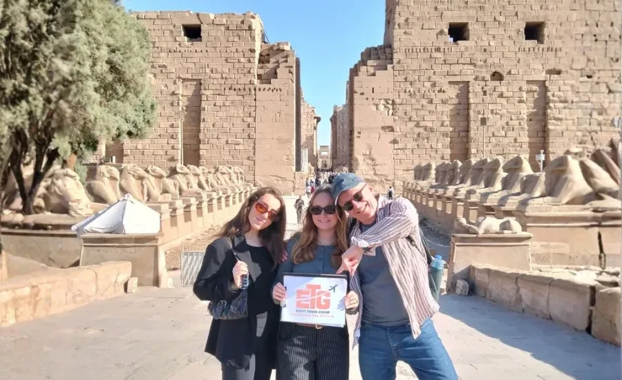 Travelers at Karnak Temple during 11 Days Egypt Tour: Cairo, Aswan, Luxor, Hurghada and Alexandria with Egypt Tours Group