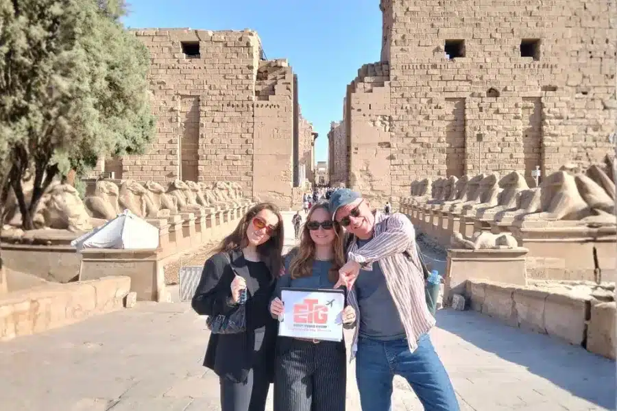 Travelers at Karnak Temple during 11 Days Egypt Tour: Cairo, Aswan, Luxor, Hurghada and Alexandria with Egypt Tours Group