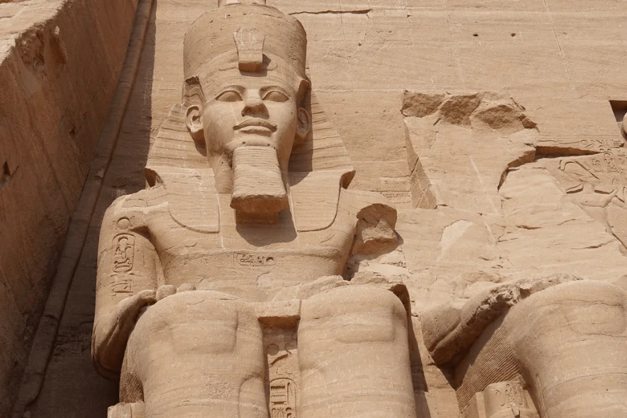 Seated statue of Ramesses II at the Great Temple of Abu Simbel