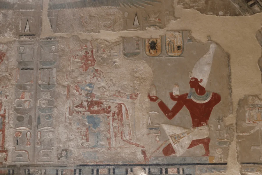 Tuthmosis III Kneeling Before Amun Ra.