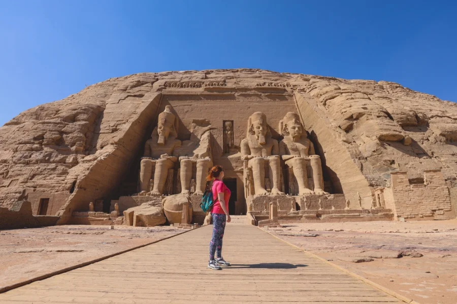 Abu Simbel Temple with colossal statues of Ramses II - 12 Days Cairo, Nile Cruise, Hurghada & Bahariya Oasis Tour