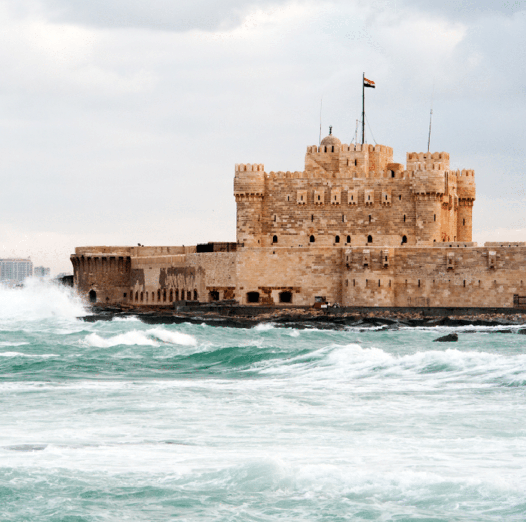 Qaitaby Citadel, a fortress overlooking the Mediterranean Sea, a part of our 8 Days Cairo, Alexandria, Alamein and Siwa Oasis Tour