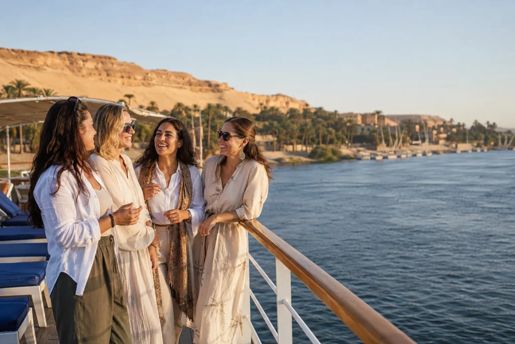 Group of women enjoying the Nile during a trip to Egypt