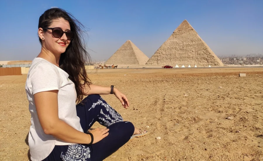 Pyramids of Giza with the Sphinx.