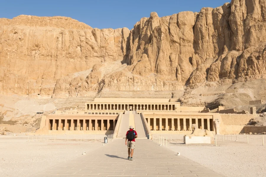 Stunning view of Queen Hatshepsut Temple during El Gouna to Luxor day tour