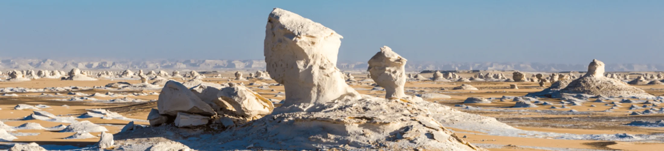 White Desert rock formations in Egypt’s Western Desert – 5 Days Cairo and Bahariya Oasis Tour