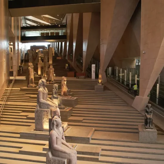 Interior view of the Grand Egyptian Museum during a 5 Days Cairo and Bahariya Oasis Tour