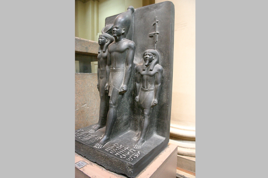 Second Triad of King Menkaure with Hathor and local goddess