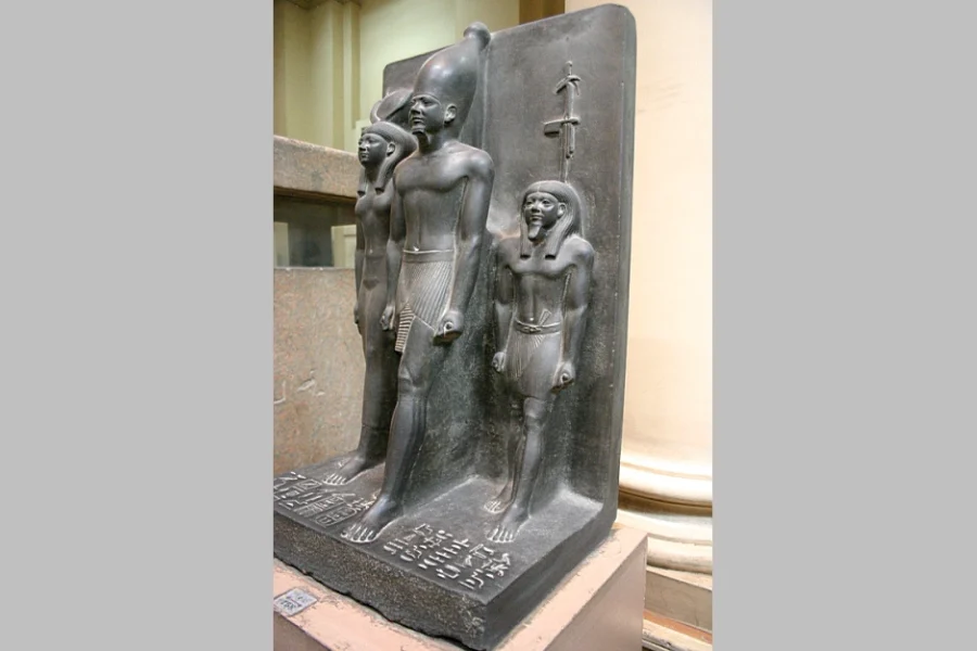 Second Triad of King Menkaure with Hathor and local goddess
