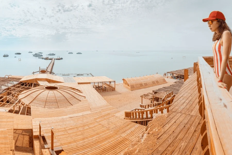 Beautiful sandy beach in Hurghada