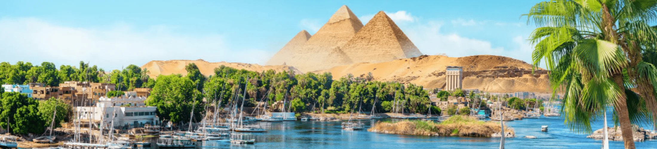 Picture of nile river with Pyramids, par of our 15 Days Cairo, Sharm El Sheikh, Nile Cruise & Alexandria Tour