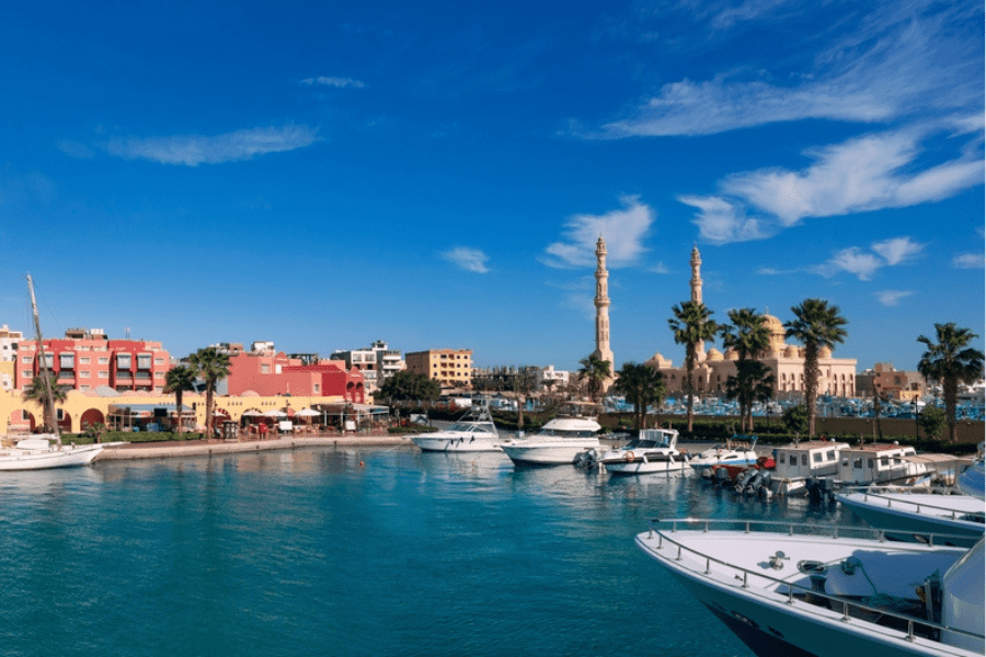 Hurghada Marina lit up at night - Best Things to Do in Hurghada 2025