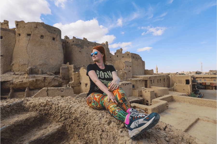 Shali Fortress ruins, palm groves, and desert vistas in Siwa Oasis