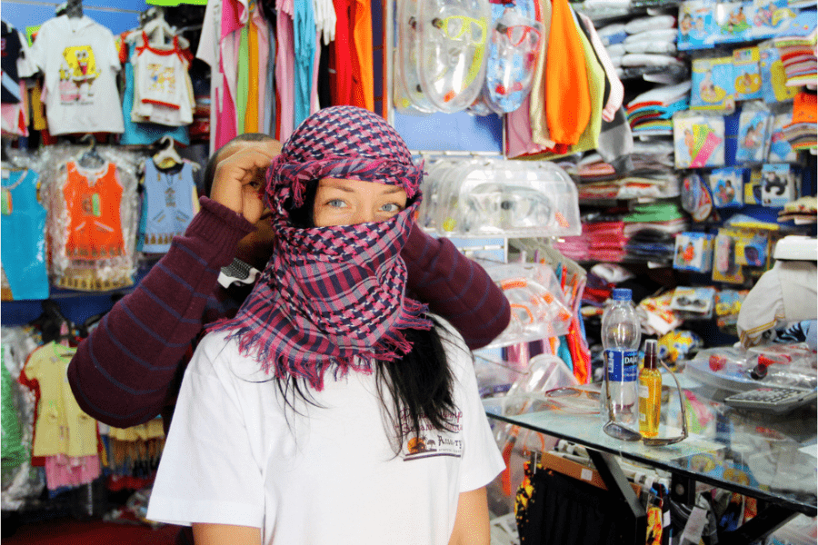 Souvenir stalls in Hurghada market