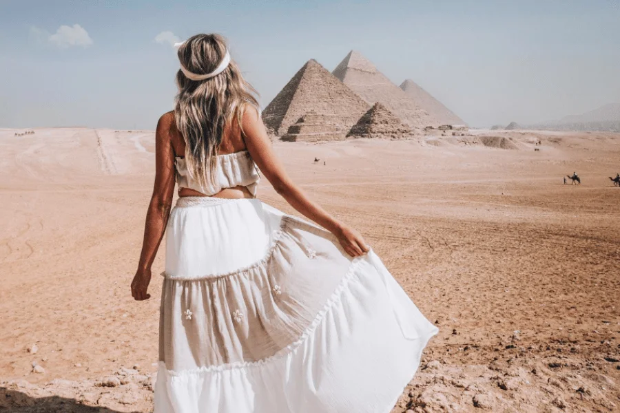 Solo female traveler exploring Egypt
