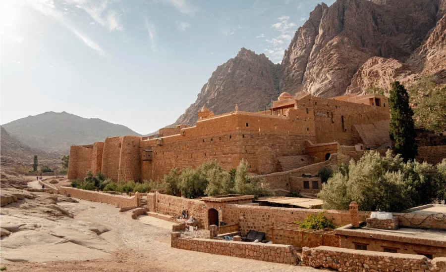 St. Catherine’s Monastery in Egypt – historic Christian site in Sinai, part of our Book a private 2-Day Mount Sinai & St Catherine Tour from Cairo with a sunrise hike, monastery visit, hotel stay, Bedouin guide, meals and transfers.