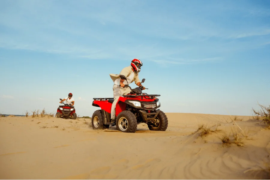 4x4 vehicle driving through the desert near Hurghada