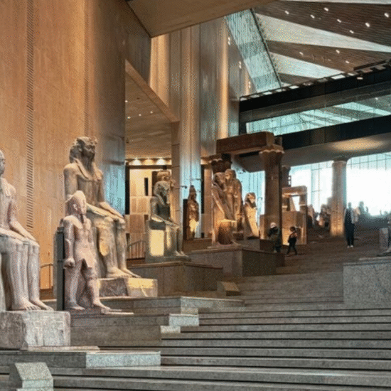 The facade of the Grand Egyptian Museum in Giza - 9 Days Easter Nile Cruise including Cairo & Hurghada