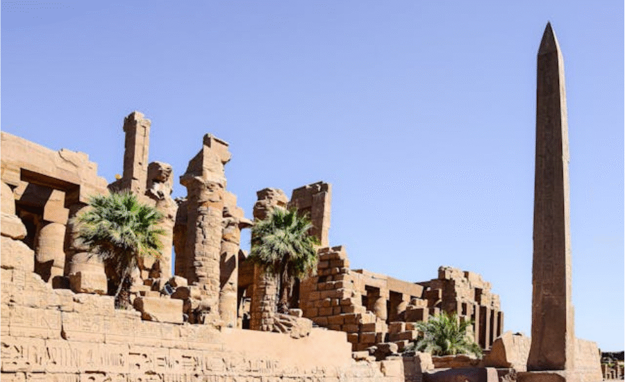 Majestic columns and hieroglyphs at Karnak Temple, Luxor - 7 Days Cairo, Luxor, Aswan & Abu Simbel – Egypt Easter Tour