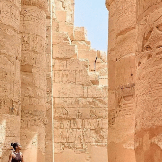 Hypostyle hall with giant columns at Karnak Temple - 5 Days Nile Cruise Holiday During Easter from Luxor to Aswan